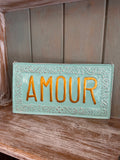 Placa decorativa Amour Azul