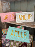 Placa decorativa Amour Azul