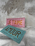 Placa decorativa Amour Azul