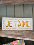 Placa decorativa Je t’aime Blanco