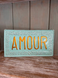 Placa decorativa Amour Azul