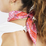 Mini pañuelo 100% seda Agadir Fucsia