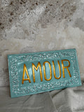 Placa decorativa Amour Azul