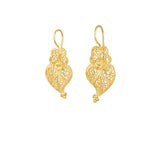 Pendientes Corazón de Viana 2,5cm de Plata Bañada en Oro