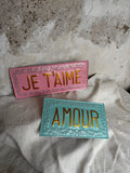 Placa decorativa Je t’aime Rosa