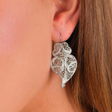 Pendientes Corazón de Viana 3,5cm de Plata