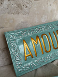 Placa decorativa Amour Azul