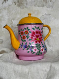 Tetera esmaltada India Rosa