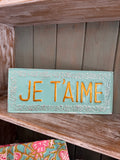 Placa decorativa Je t’aime Azul