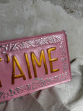Placa decorativa Je t’aime Rosa