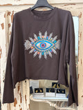 Sudadera corta ojo marrón