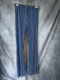Pantalón plisado rayas azul