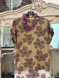 Camiseta flores camel