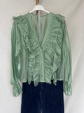 Blusa volantes verde