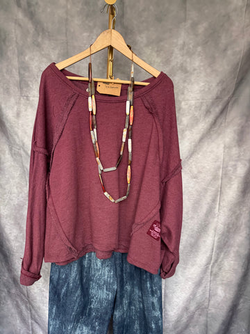 Sudadera oversize Burdeos