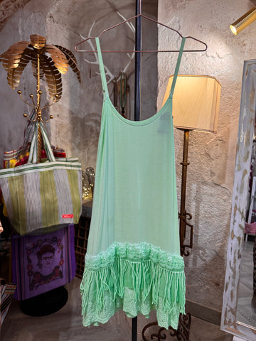 Vestido mini verde flúor
