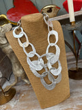 Collar Eslabones metal plateado