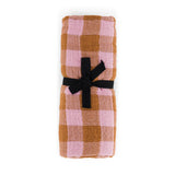 Pañuelo muselina grande Vichy Mauve/Caramel