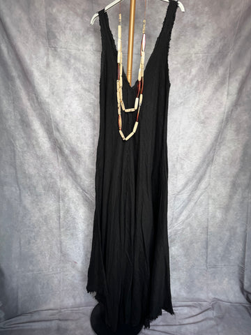 Vestido largo lino negro