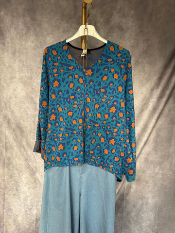 Sudadera print azul