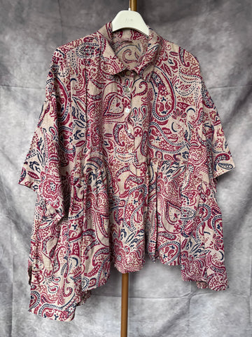 Camisa lino estampada claro