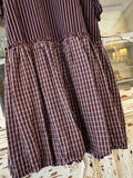 Vestido largo rayas granate