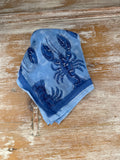 Pañuelo algodón langosta azul