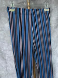 Pantalón plisado rayas azul