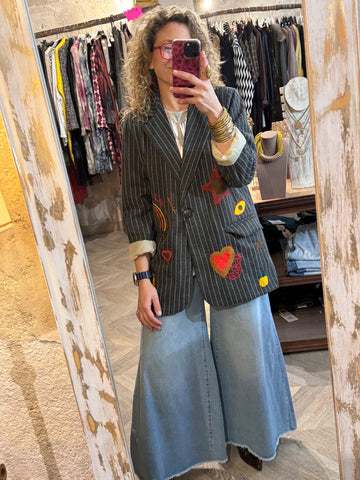 Americana bordados gris