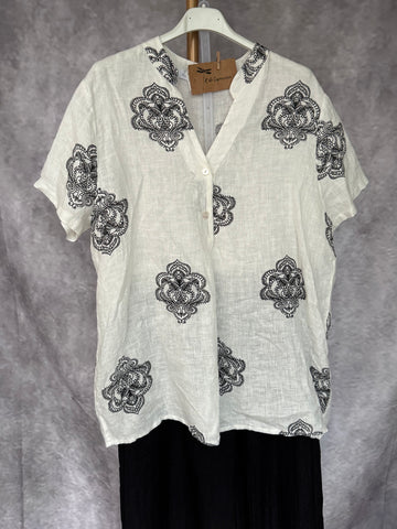 Blusa lino estampada