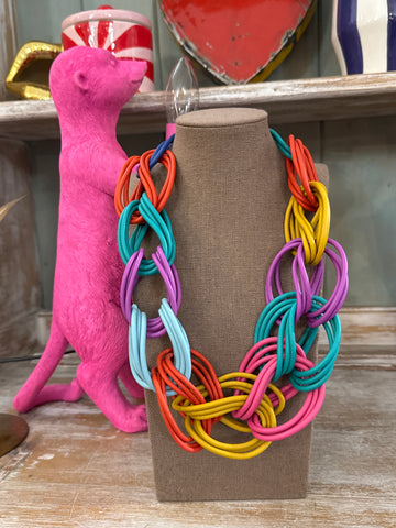 Collar eslabones caucho multicolor