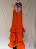 Vestido volantes naranja