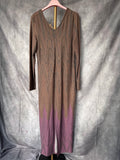 Vestido largo lurex topo/ rosa