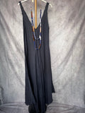 Vestido largo lino azul marino