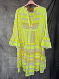 Vestido étnico corto amarillo