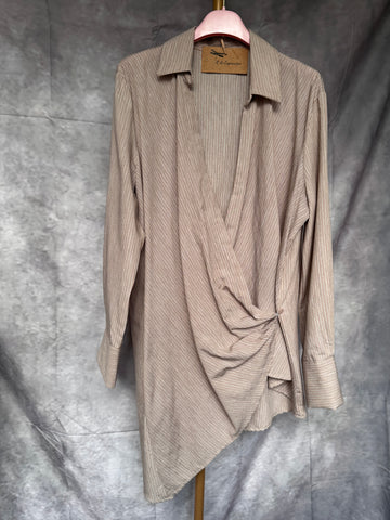 Camisa rayas larga asimétrica