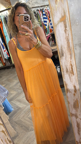 Vestido tul naranja