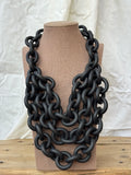 Collar eslabones caucho negro