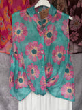 Camisa sin mangas turquesa