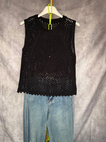 Top croché negro