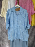 Camisa bordados azul