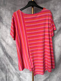 Camiseta rayas lurex rosa
