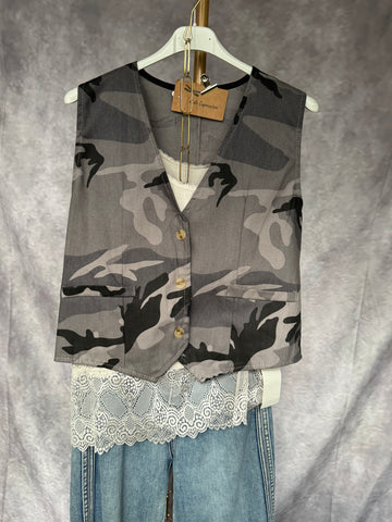 Chaleco camuflaje gris