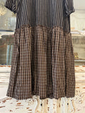 Vestido largo rayas chocolate