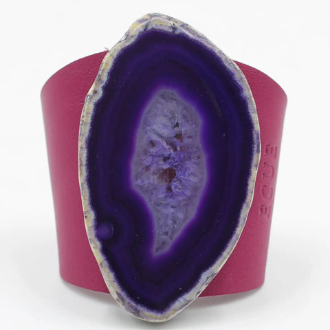 Brazalete Fucsia - Ágata Morada