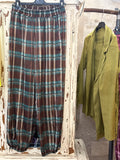 Pantalón bombacho cuadros verdes