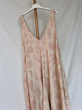 Vestido lino print rosa