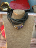 Collar tela y piedras