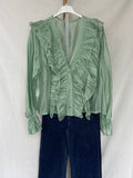 Blusa volantes verde