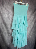 Vestido / falda volantes turquesa